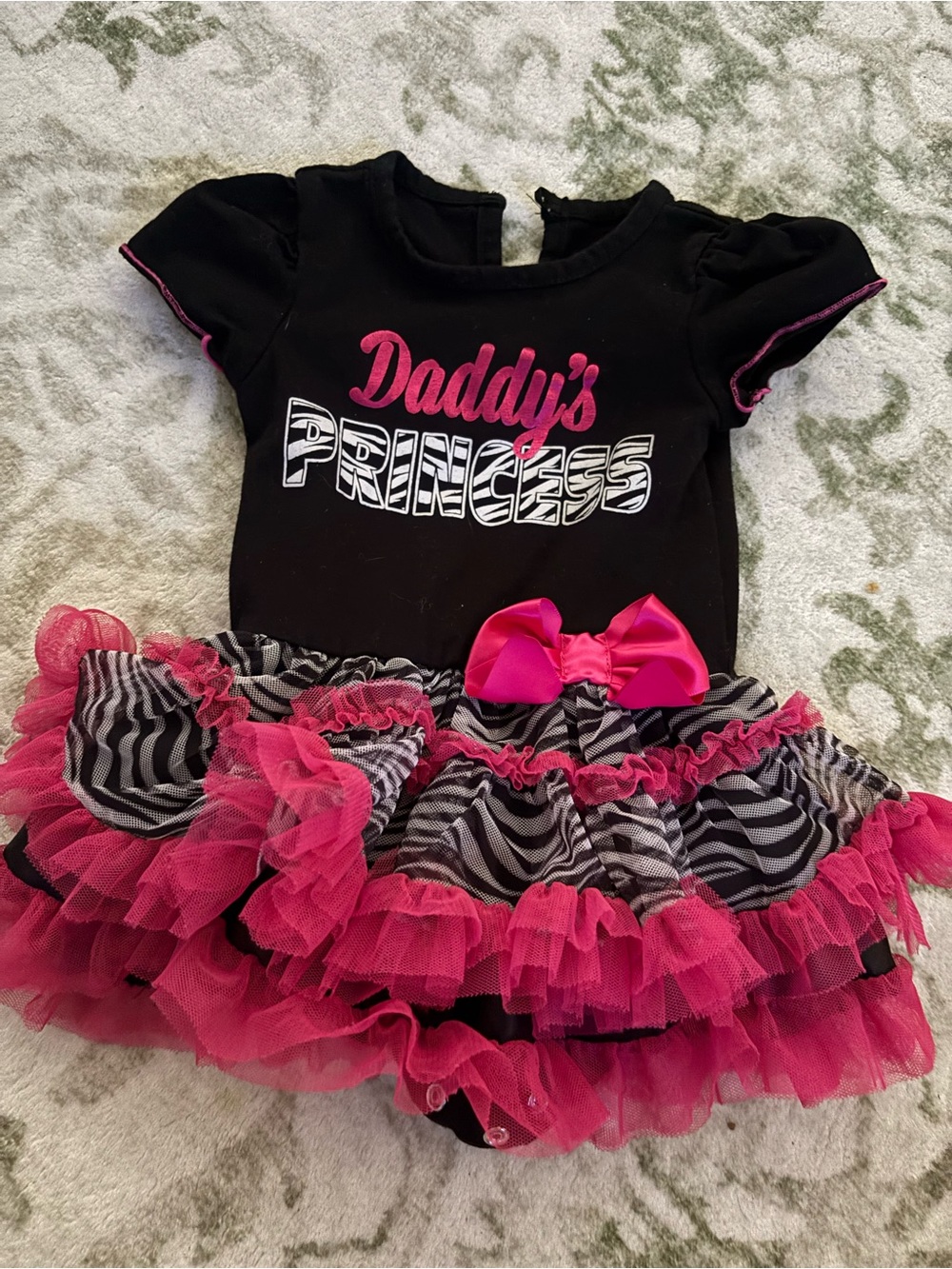 Daddy's Princess Black & Hot Pink Tutu Dress for Kids